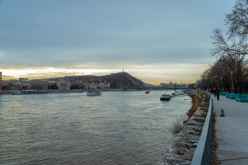 The view on danube river in Budapest