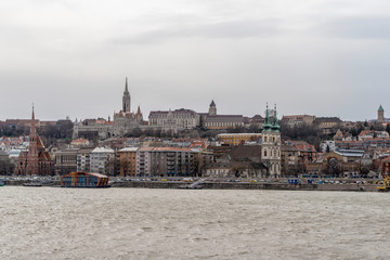 The view on danube river in Budapest