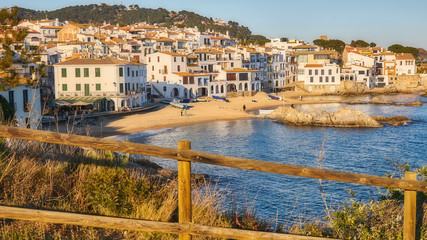 Fototapeta na wymiar Picturesque landscape from a small Spanish village in Costa Brava coastal, Calella de Palafrugell