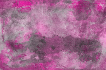 Pink watercolor and ink paper textures on white background. Chaotic stylish abstract organic design.