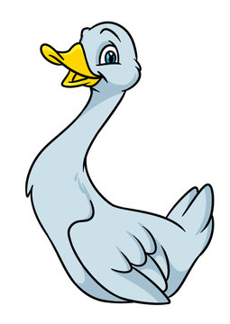 Duck funny animal character cartoon illustration isolated image 