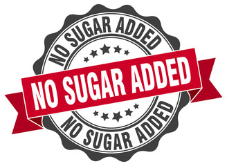 no sugar added stamp. sign. seal