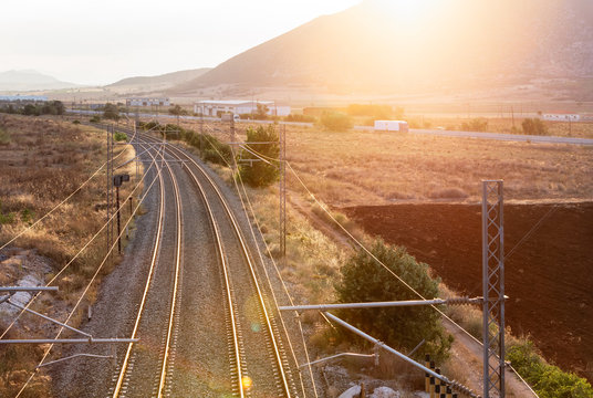 Railway at Sunset