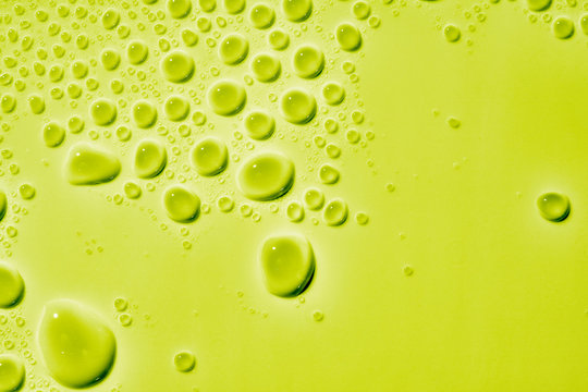 Liquid droplets on white