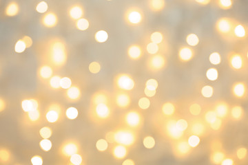 Beautiful golden lights as background. Bokeh effect