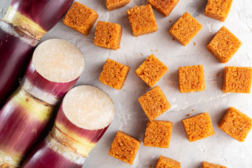 Sugarcane, and derivatives of brown sugar and panela from Colombia