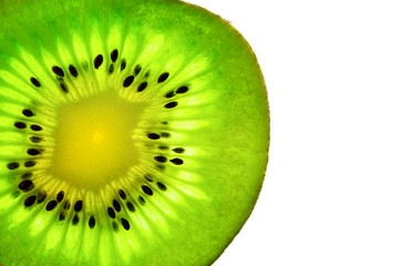 Kiwi Fruit close-up. Slice of kiwi.