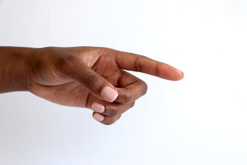 Isolated black african female hand to be used in advertising