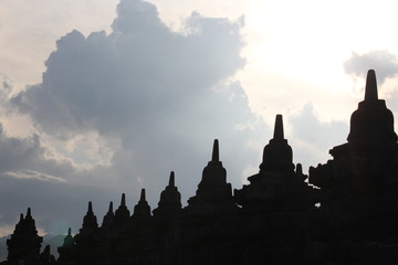 Borobodur Tempel im Sonnenlicht
