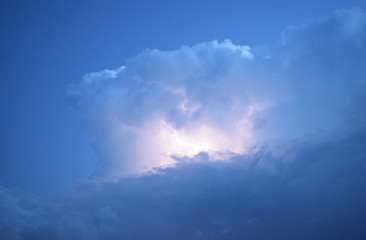 Naklejka na ściany i meble Lightnings in storm clouds