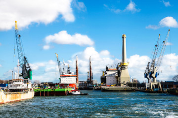 Fototapeta premium Rotterdam port, the biggerst port in the Europe