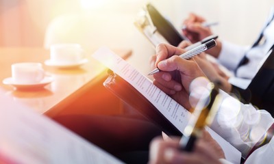 Group of  Busy People Working in an Office