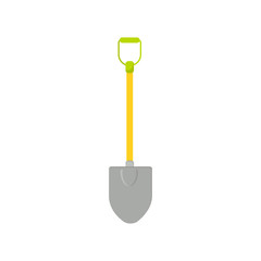 Shovel vector icon isolated on white background. Garden tool in cartoon style