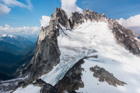 Snow on Purcell Mountains in Bugaboo Provincial Park, British Columbia, Canada