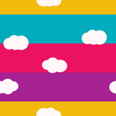 Clouds bright colors seamless pattern vector
