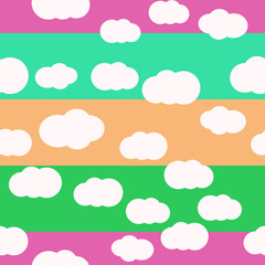 Clouds bright colors seamless pattern vector