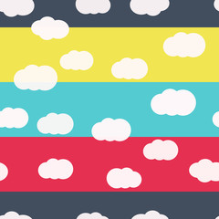 Clouds bright colors seamless pattern vector