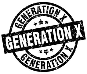 generation x round grunge black stamp