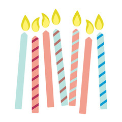 Birthday party colorful candles