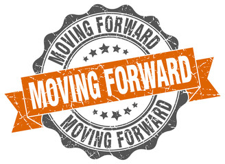 moving forward stamp. sign. seal