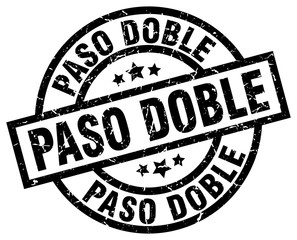 paso doble round grunge black stamp