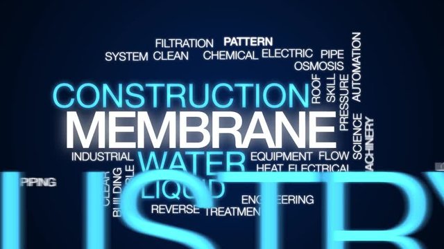 Membrane animated word cloud. Kinetic typography.