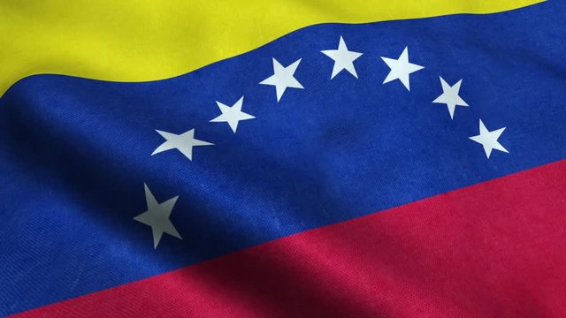 Venezuela Flag Seamless Looping Waving Animation
