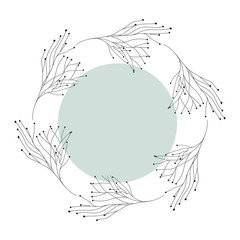 garland with flowers and leafs isolated icon