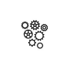 Cogwheel gear black vector icon set. Various cogwheel gear isolated icons.