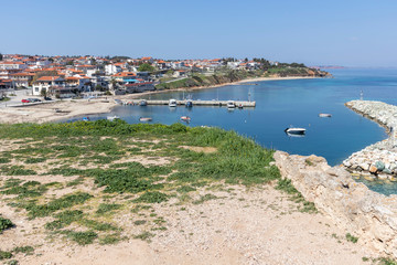 Fototapeta premium Panorama of town of Nea Fokea, Kassandra, Chalkidiki, Central Macedonia, Greece