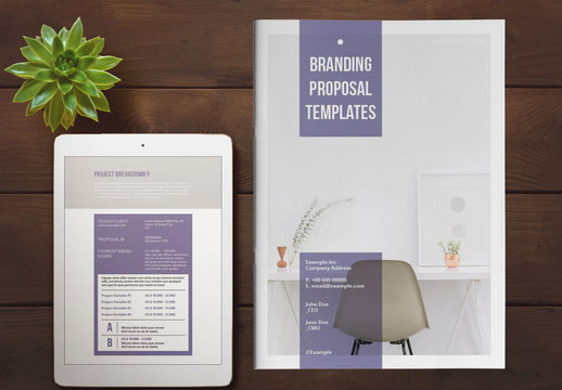 Design Proposal Layout With Violet Accents