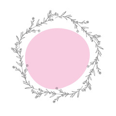 garland with flowers and leafs isolated icon