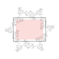 frame with flowers isolated icon