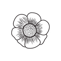 beautiful flower with leafs isolated icon