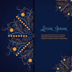Elegant background with lace ornament and place for text. Vector Illustration