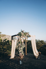 Wedding arch decoration for ceremony