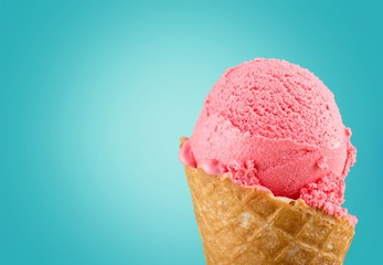 Scoops of ice cream  on background