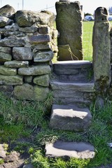 Fototapeta premium Stone steps on footpath