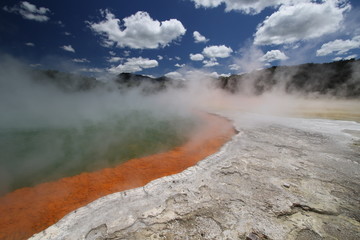 Champagne pool - an incredible volcanic hot water pool near rotorua on northern island of new zealand