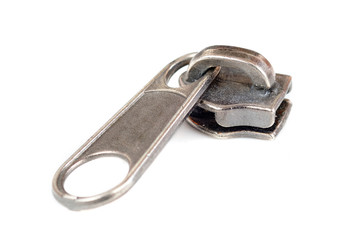 Zipper on clothes. Photo close up.