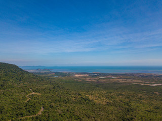 Aerial view from the road in Bokor National Park - near Kampot, Cambodia
