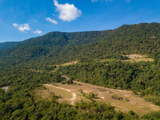 Fototapeta na wymiar Aerial view from the road in Bokor National Park - near Kampot, Cambodia