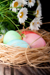 easter and colored eggs