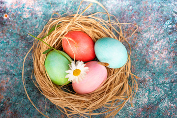 easter and colored eggs