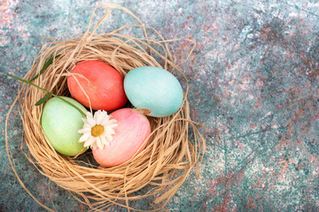 easter and colored eggs