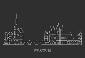 Fototapeta premium Prague skyline, Czech Republic.