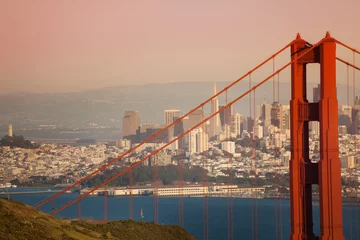 Outdoor-Kissen San Francisco cityscape with Golden Gate Bridge © Sergey Novikov