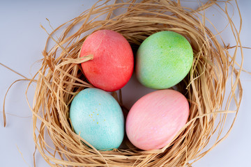 easter and colored eggs