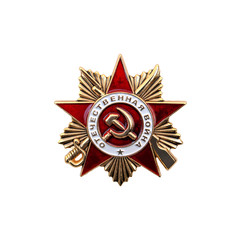 Order of the Patriotic War - Model of the Order of the USSR, isolated on a white surface. May 9...