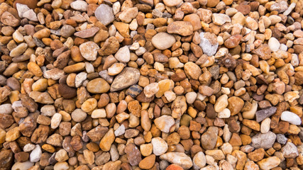Simple background of a lot of small pebbles scattered on the ground.